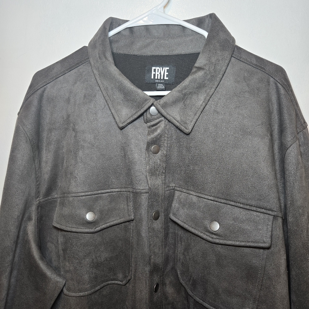 FRYE Men's Gray Faux Suede Shacket Suze XXL